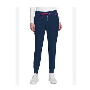 Med Couture Navy Sweatpants with Pink Drawstring